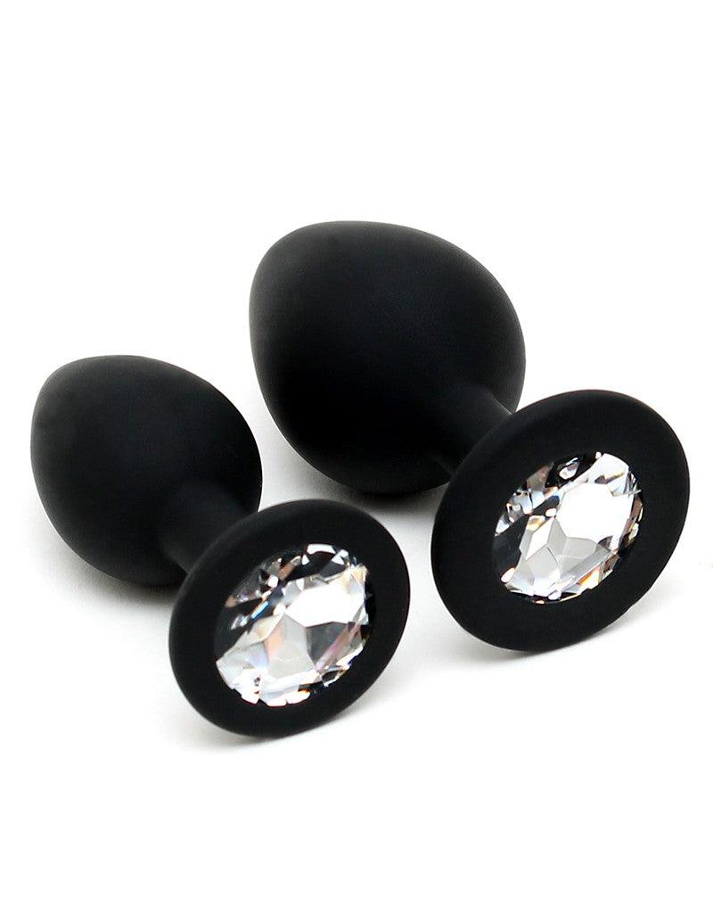 Rimba - Buttplug Duo Set Siliconen Met Kristal-Laced-up.nl