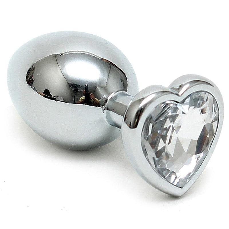 Rimba - Buttplug Small Met Kristal In hartvorm - Transparant-Erotiekvoordeel.nl
