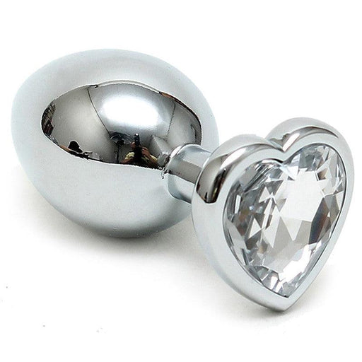 Rimba - Buttplug Small Met Kristal In hartvorm - Transparant-Erotiekvoordeel.nl