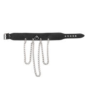 Rimba - Collar met Kettingen - Zwart & Zilver-Erotiekvoordeel.nl