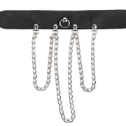 Rimba - Collar met Kettingen - Zwart & Zilver-Erotiekvoordeel.nl