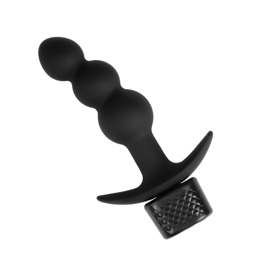 Rimba Electro Play - E-Stim Geribbelde Buttplug - Bi-Polair - Zwart-Erotiekvoordeel.nl