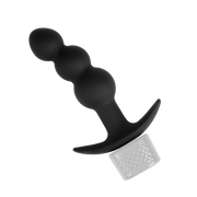 Rimba Electro Play - E-Stim Geribbelde Buttplug - Bi-Polair - Zwart-Erotiekvoordeel.nl
