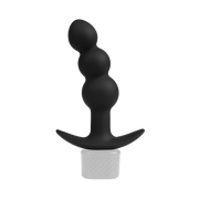 Rimba Electro Play - E-Stim Geribbelde Buttplug - Bi-Polair - Zwart-Erotiekvoordeel.nl