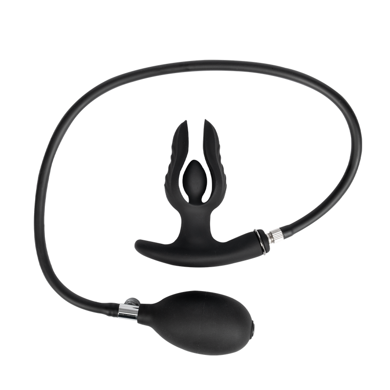 Rimba Electro Play - E-Stim Inflatable Anchor Anal Plug - Bipolar - Black - Laced-up.nl