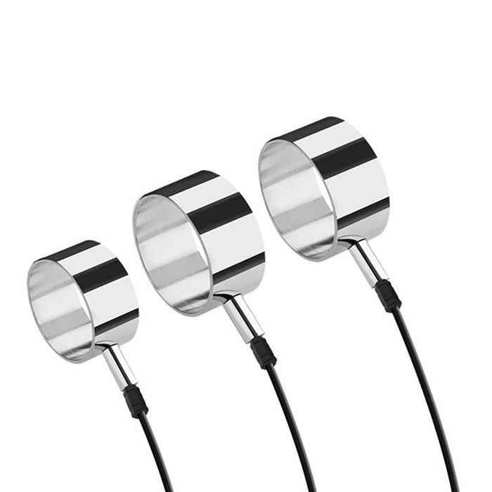 Rimba Electro Sex - Aluminium Cock Ringen Set uni-polair - 3 Stuks-Laced-up.nl