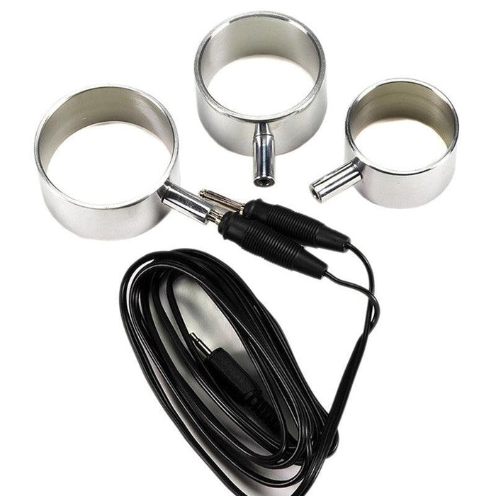 Rimba Electro Sex - Aluminium Cock Ringen Set uni-polair - 3 Stuks-Laced-up.nl