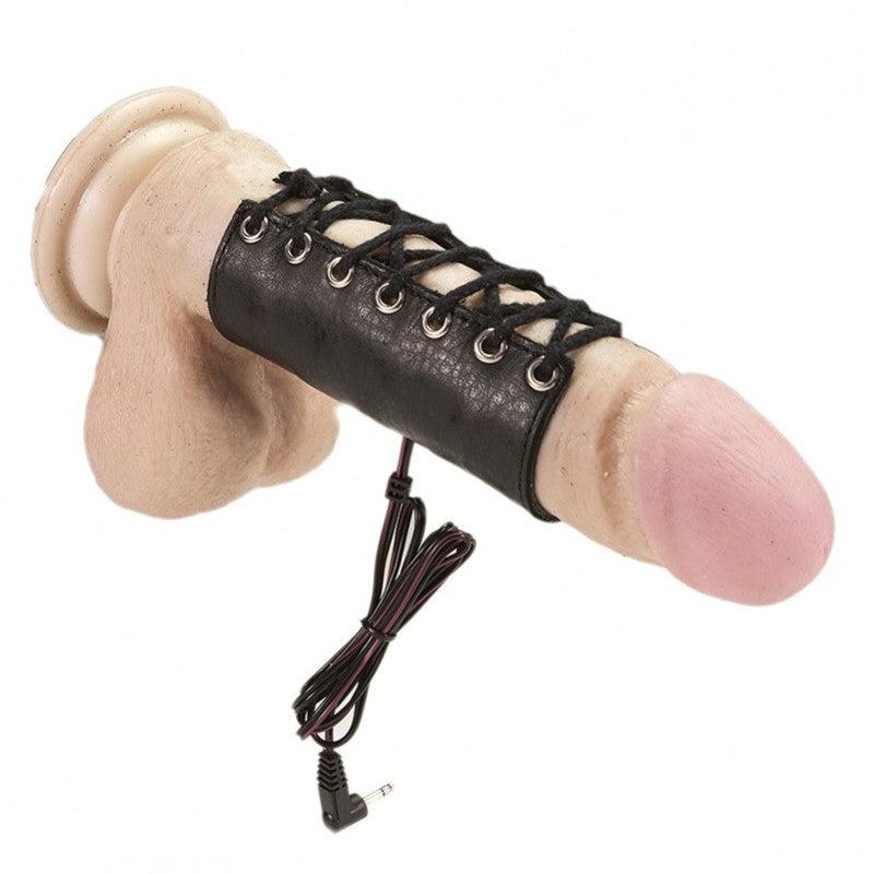 Rimba Electro Sex - Lederen Penisriem/cockstrap bi-polair-Laced-up.nl