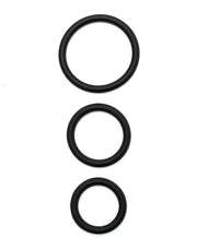 Rimba - Flexibele Siliconen Cockringen Set Ø 30, 40 En 50 mm - Zwart-Laced-up.nl