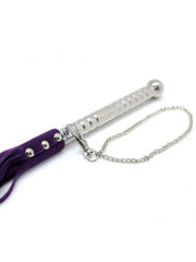 Rimba - Flogger - Suede Stroken - Zweep Met Metalen Handvat - Paars-Erotiekvoordeel.nl