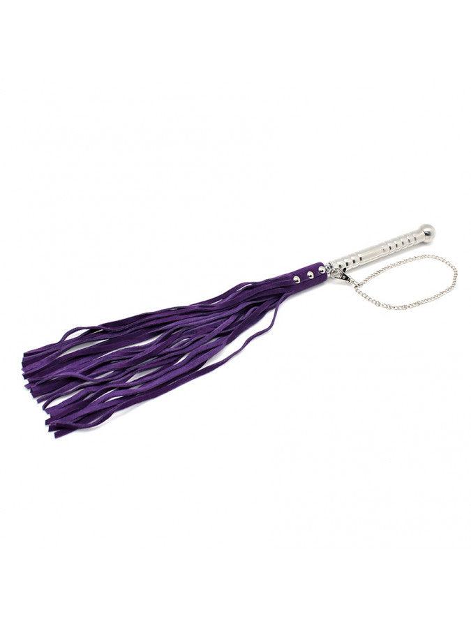 Rimba - Flogger - Suede Stroken - Zweep Met Metalen Handvat - Paars-Erotiekvoordeel.nl
