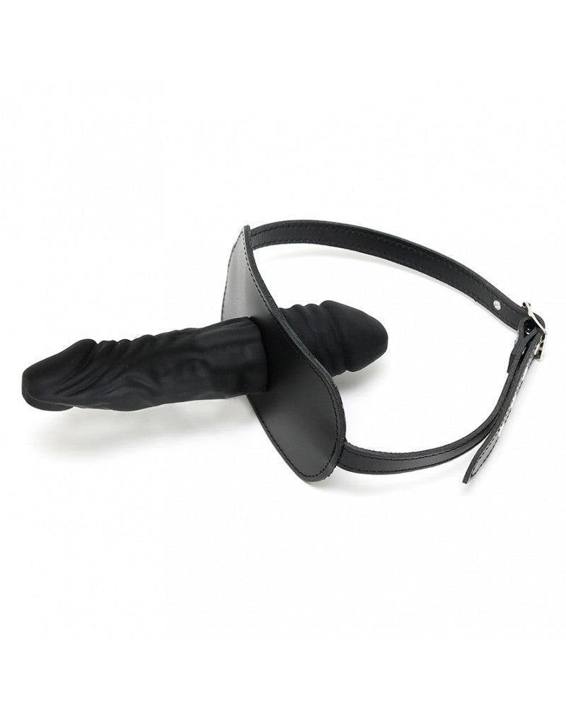 Rimba - Gag - Mondknevel Met latex dildo aan Binnenkant (4 x 6 cm) En buitenkant (4 x 13 cm)-Laced-up.nl