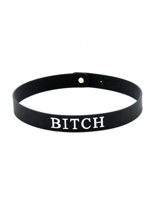 Rimba - Halsband - Collar Met Tekst - BITCH - Siliconen-Laced-up.nl