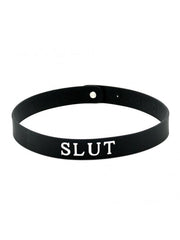 Rimba - Halsband - Collar Met Tekst - SLUT - Siliconen - Collar-Laced-up.nl