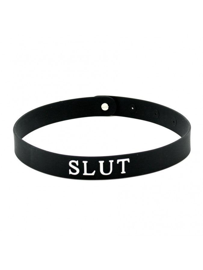 Rimba - Halsband - Collar Met Tekst - SLUT - Siliconen - Collar-Laced-up.nl