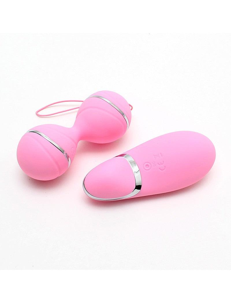 Rimba - Ibiza Vibrator Set - clitoris Vibrator En Vibrerend Eitje Met remote Control - Roze-Laced-up.nl