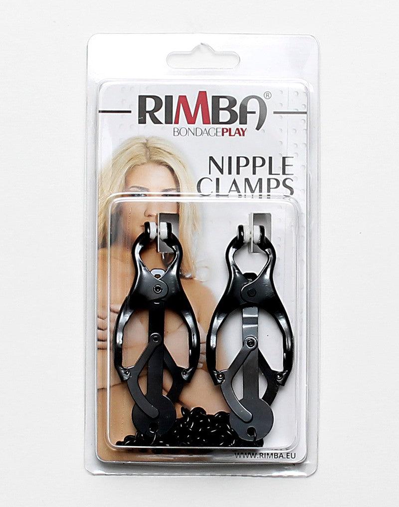 Rimba - Japanse Clover Tepelklemmen Met Ketting - Zwart-Erotiekvoordeel.nl