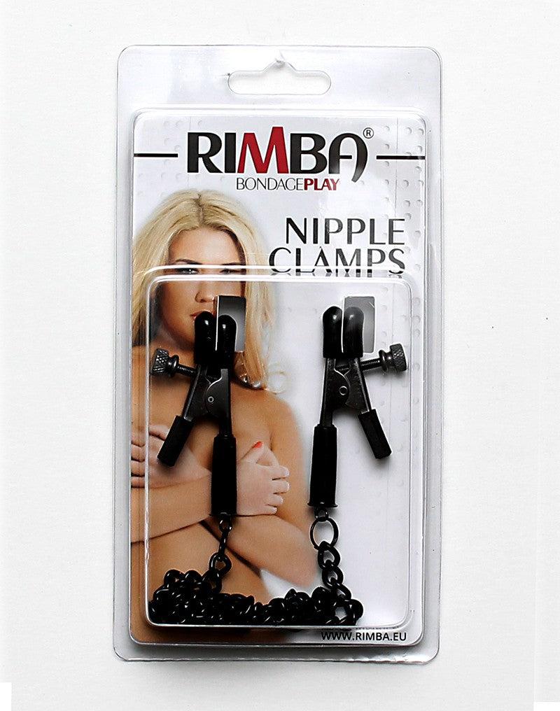 Rimba - Pinces à seins à vis de serrage et chaîne - Noir - Laced-up.nl