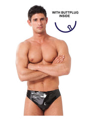 Rimba - Latex Heren Slip Met Buttplug-Laced-up.nl