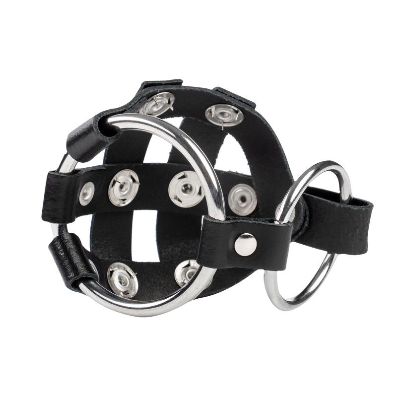 Rimba - Leather Scrotum Cage with Sharp Nails - Black-Laced-up.nl