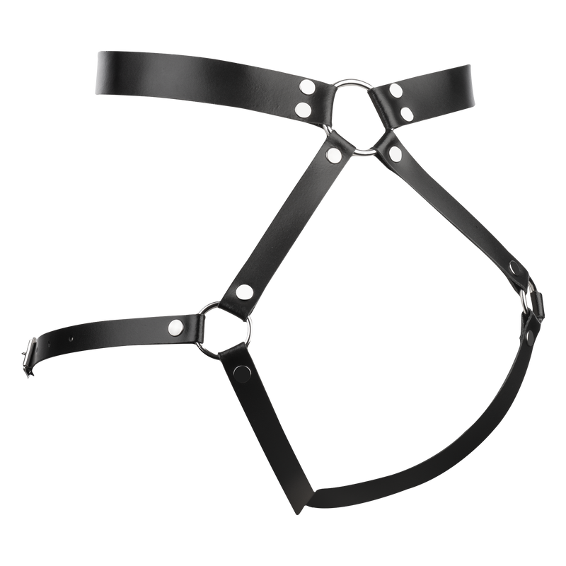 Rimba - Lederen Bondage Taille Harnas - Zwart-Erotiekvoordeel.nl