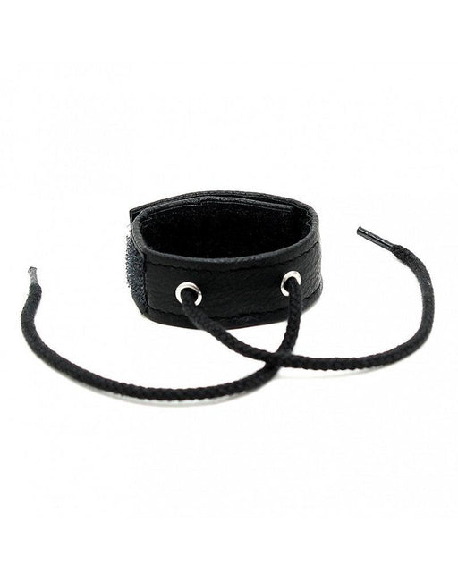 Rimba - Anneau pénien en cuir avec velcro et lacets - Laced-up.nl