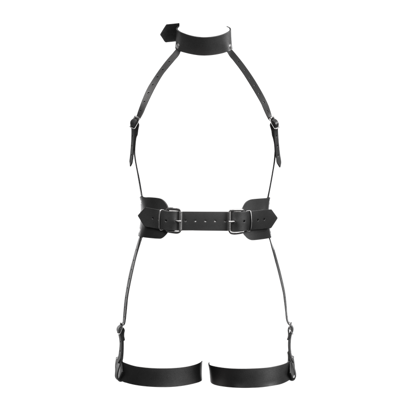 Rimba - Lederen Full Body Bondage Harnas - Zwart-Erotiekvoordeel.nl