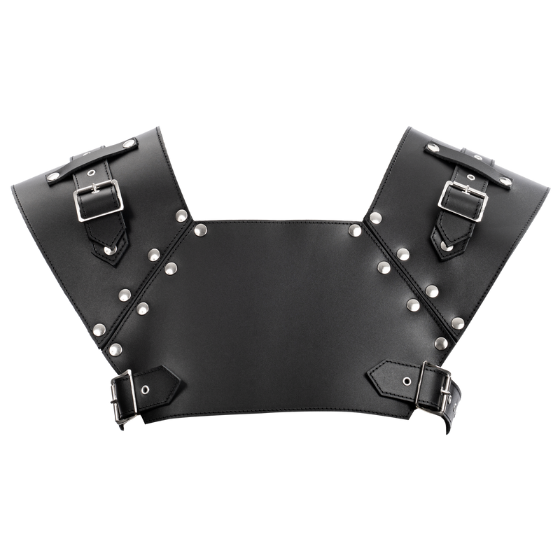 Rimba - Lederen Gladiator Borstharnas - Zwart-Erotiekvoordeel.nl