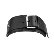 Rimba - Lederhalsband mit doppeltem D-Ring - Schwarz - Laced-up.nl