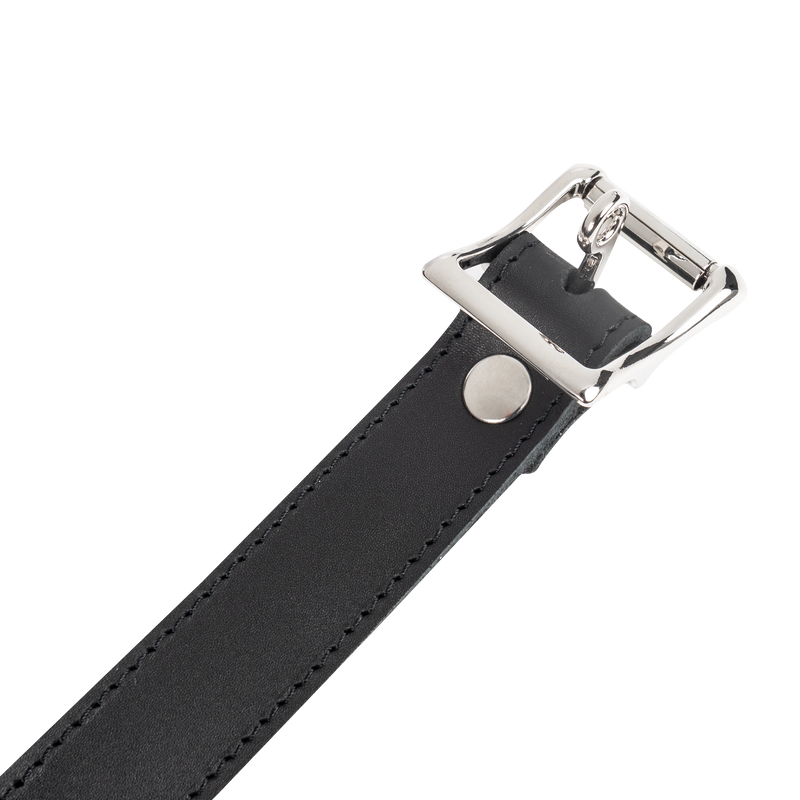 Rimba - Leather Collar with Padlock Clasp - Black-Laced-up.nl