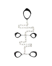 Rimba - Leren Boeienset Met handboeien voetboeien collar En Ketting-Laced-up.nl