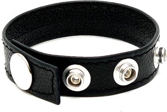 Rimba - Leder-Cockring - Extra schwere Qualität - Verstellbar mit Druckknöpfen - Laced-up.nl