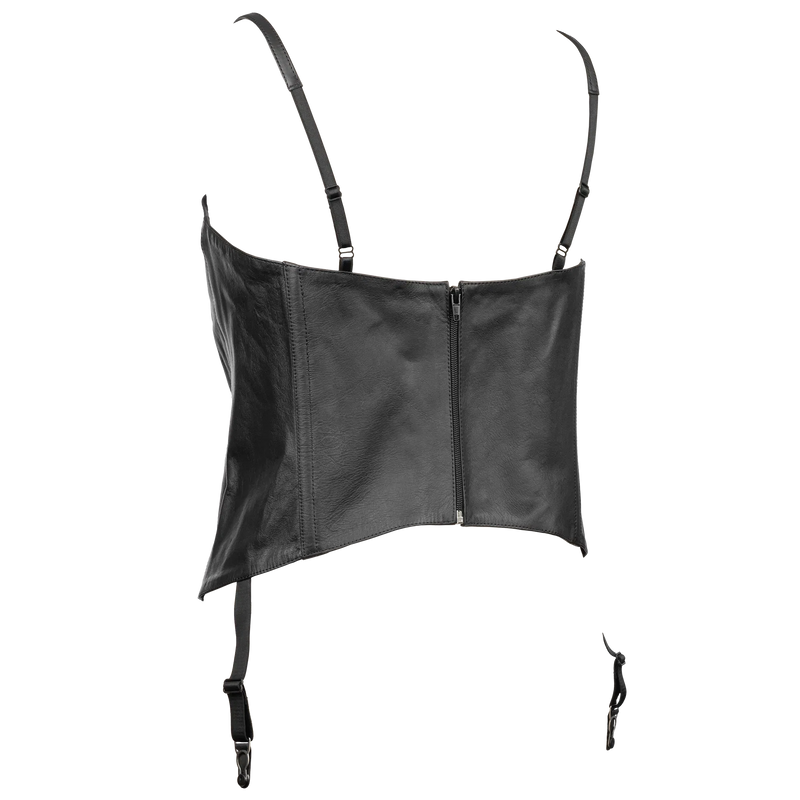 Rimba - Leren Corset Met Open Cups-Erotiekvoordeel.nl