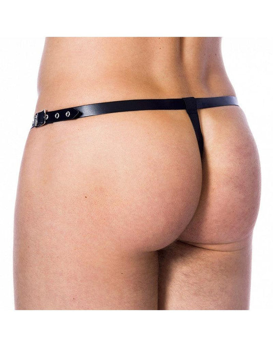 Rimba - Leren Herenstring Met Metalen Ringen En Verstelbare Riempjes-Laced-up.nl