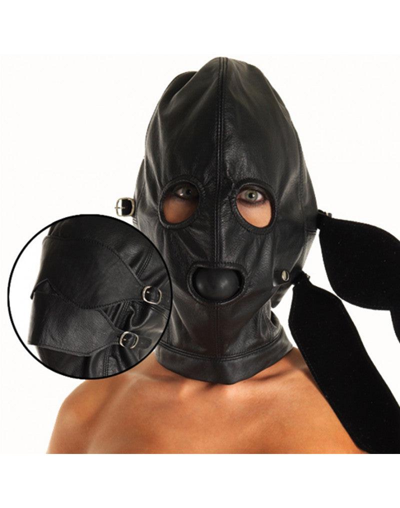 Rimba - Leren Masker Met afneembare gag En oogdelen-Erotiekvoordeel.nl