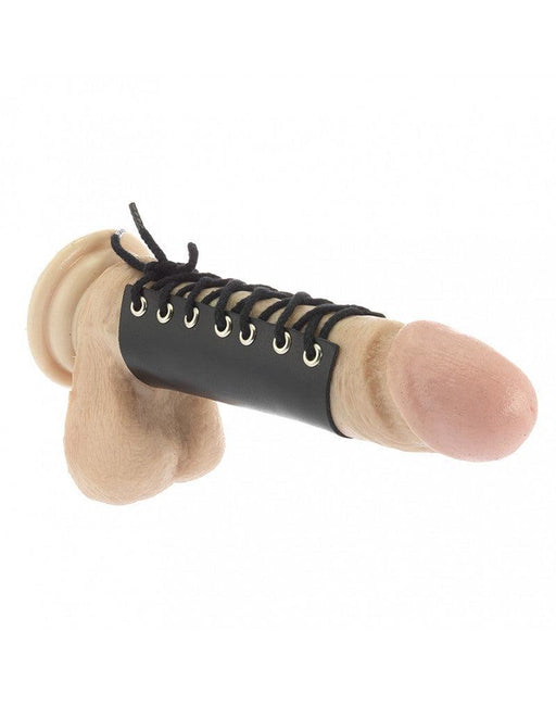 Rimba - Leren Penis Strap Met Veter - Verstelbaar - Zwart-Erotiekvoordeel.nl