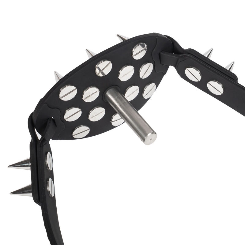 Rimba - Mondknevel met Bit en Studs — Zwart/Rood-Erotiekvoordeel.nl