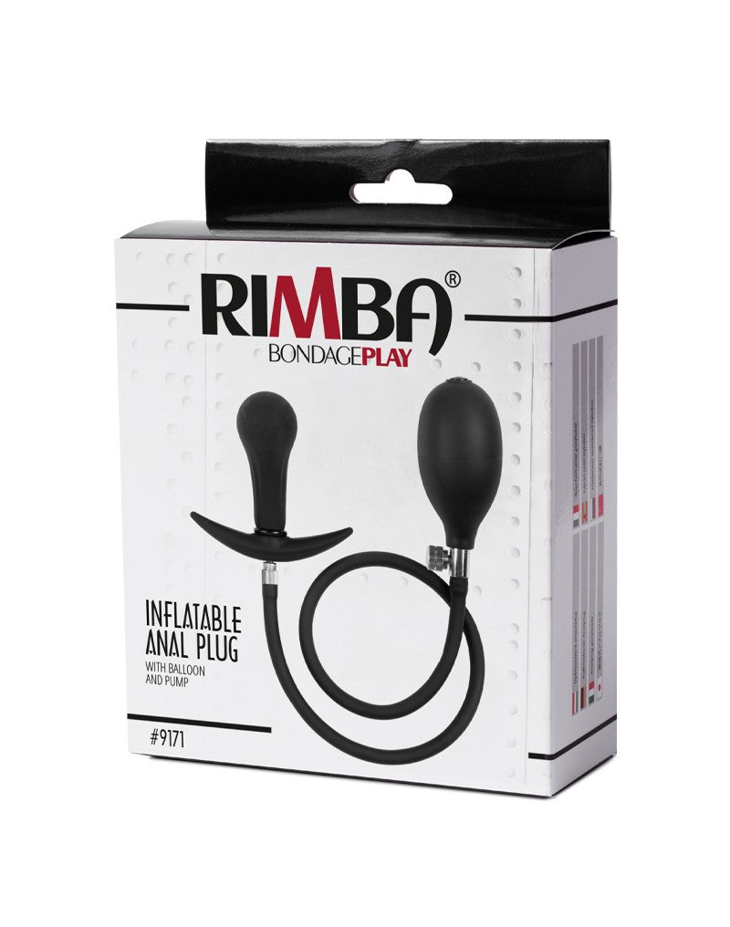 Rimba - Opblaasbare Anaalplug met Pomp - Siliconen - Zwart-Laced-up.nl