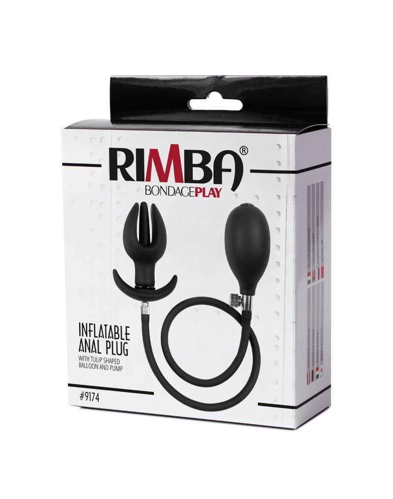 Rimba - Opblaasbare Anker Anaalplug met Pomp - Siliconen - Zwart-Laced-up.nl