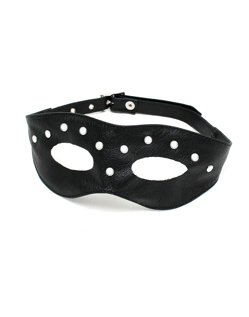 Rimba - Open-Eye Leather Eye Mask with Decorative Rivets - Laced-up.nl