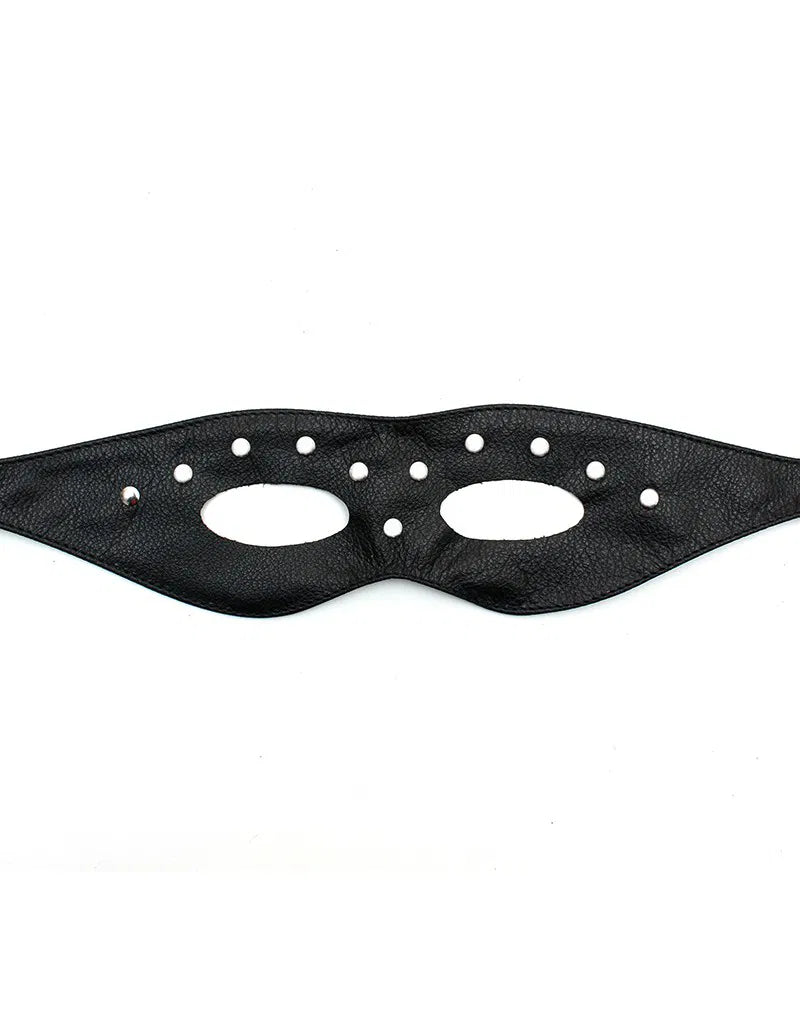 Rimba - Open-Eye Leather Eye Mask with Decorative Rivets - Laced-up.nl