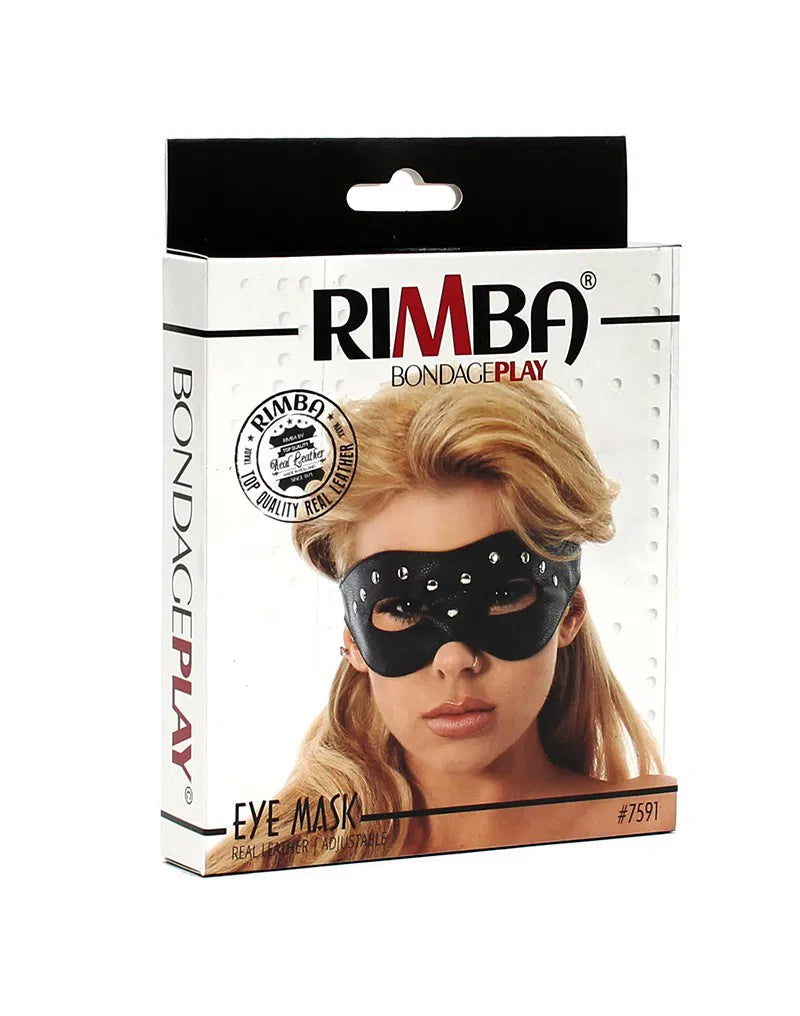 Rimba - Open-Eye Leather Eye Mask with Decorative Rivets - Laced-up.nl