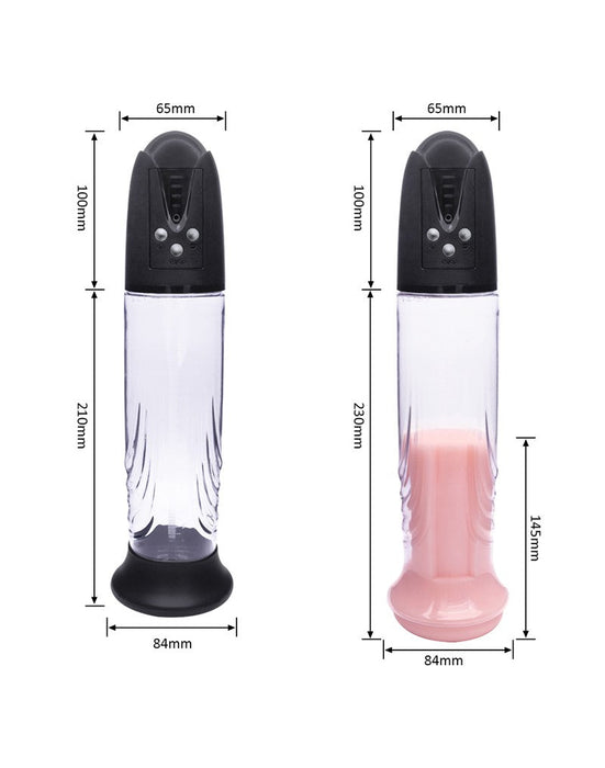 Rimba - P Pump PP05 - Elektronische Penispomp met Vagina Sleeve - Zwart-Erotiekvoordeel.nl