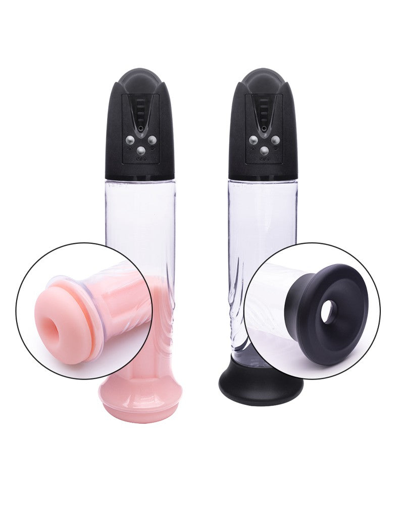 Rimba - P Pump PP05 - Elektronische Penispomp met Vagina Sleeve - Zwart-Laced-up.nl