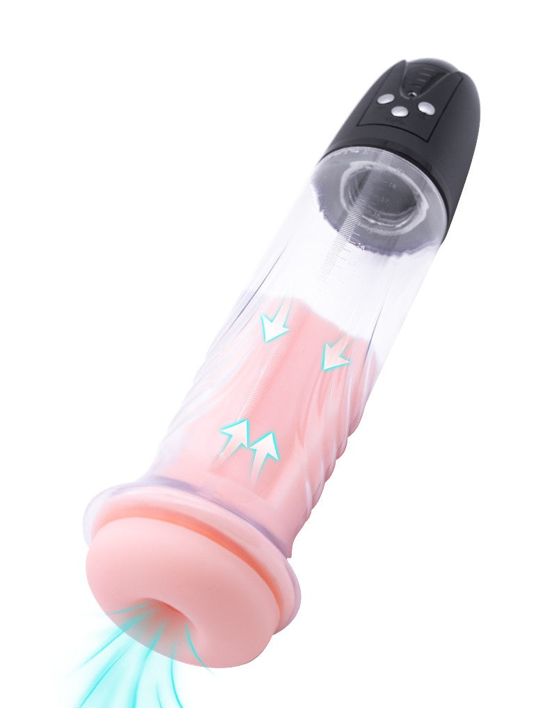 Rimba - P Pump PP05 - Elektronische Penispomp met Vagina Sleeve - Zwart-Laced-up.nl
