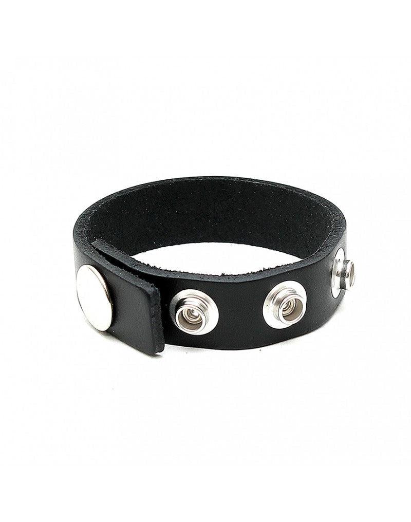 Rimba - Penis Strap - Cockring Van Leer - Met Drukknopen - Extra Stevig Leer-Erotiekvoordeel.nl