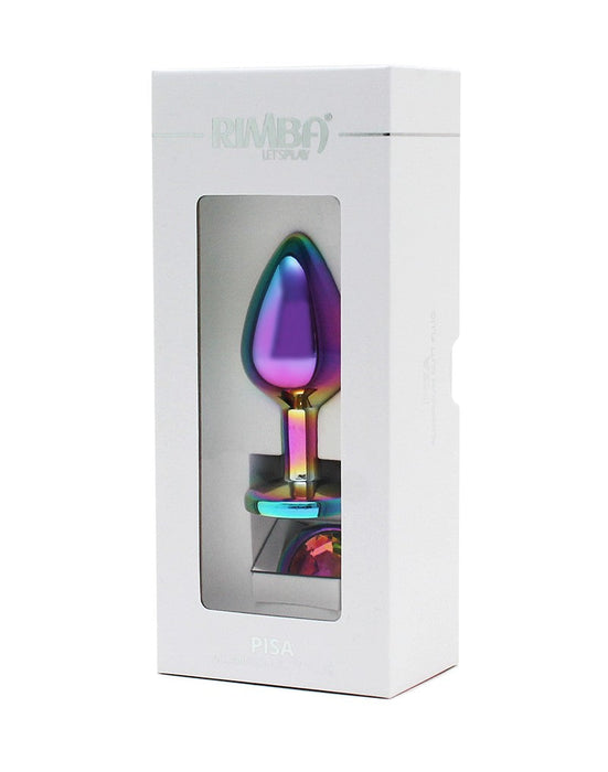 Rimba - Pisa - Rainbow RVS Buttplug Met Siersteen-Laced-up.nl