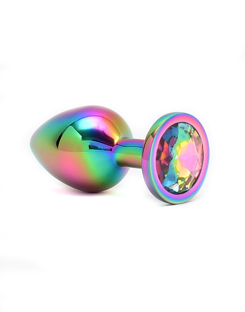 Rimba - Pisa - Rainbow RVS Buttplug Met Siersteen-Laced-up.nl