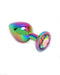Rimba - Pisa - Rainbow RVS Buttplug Met Siersteen-Laced-up.nl