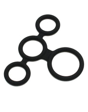Rimba - Quatro - Cockring En Ball Splitter - Zwart-Laced-up.nl